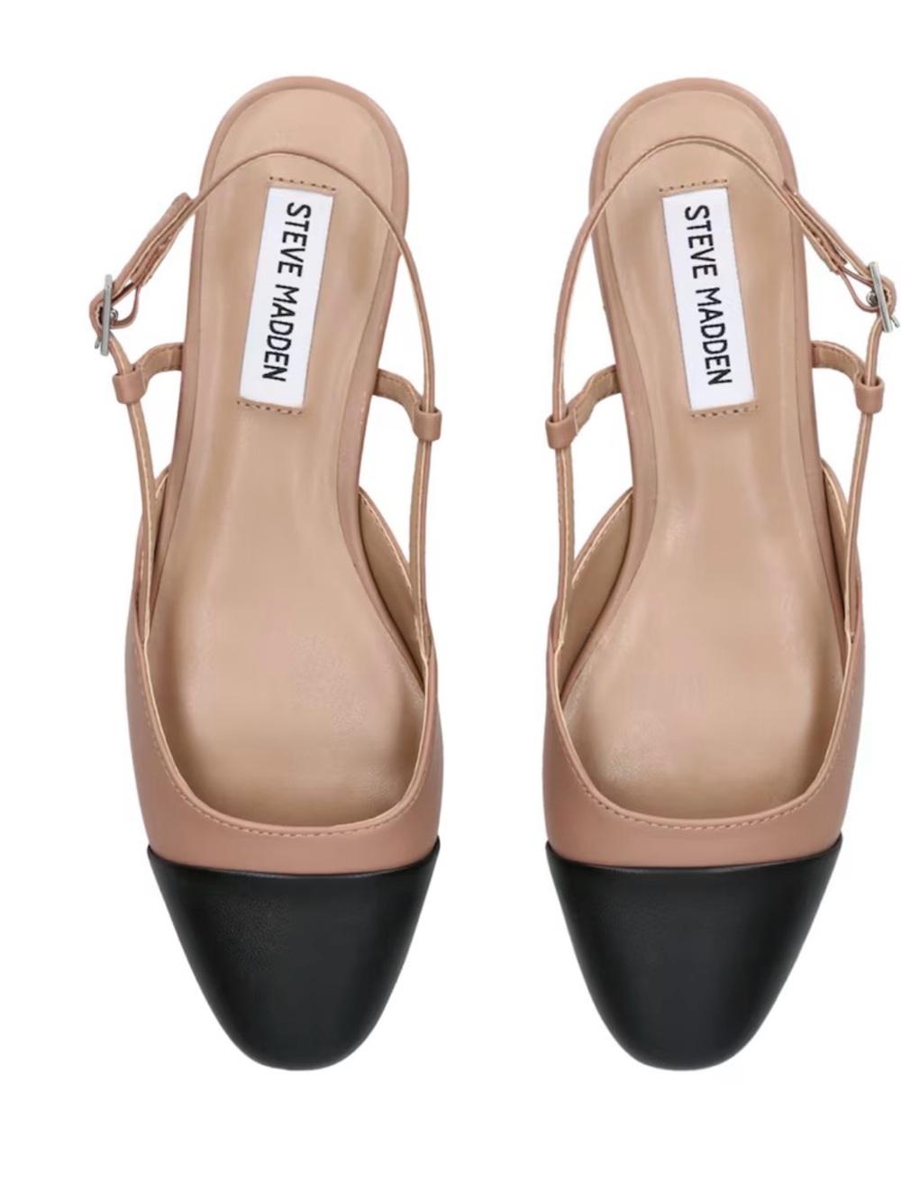 Steve Madden Nude and Black Two-Tone Slingback Flats